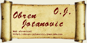 Obren Jotanović vizit kartica